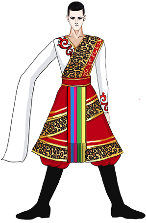 藏族舞臺表演服設計定制演出服廠家