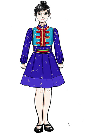 蒙古兒童舞蹈演出短裙服裝設計與定制新款！